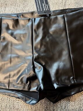 Black Faux Leather Mini Skirt